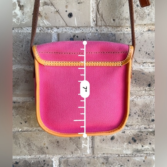FOSSIL Austin Small Flap Pink Canvas Crossbody Bag - Picture 13 of 14